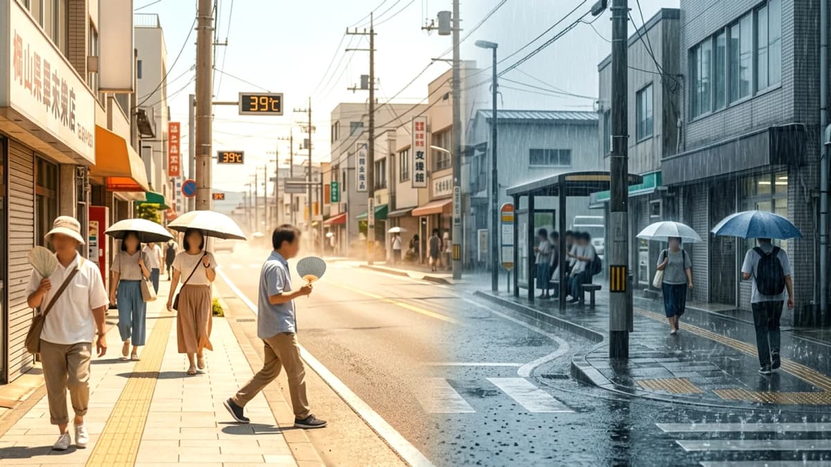 Nhật Bản: Kyushu dự báo nắng nóng nguy hiểm 39°C, Bắc Nhật Bản mưa lớn