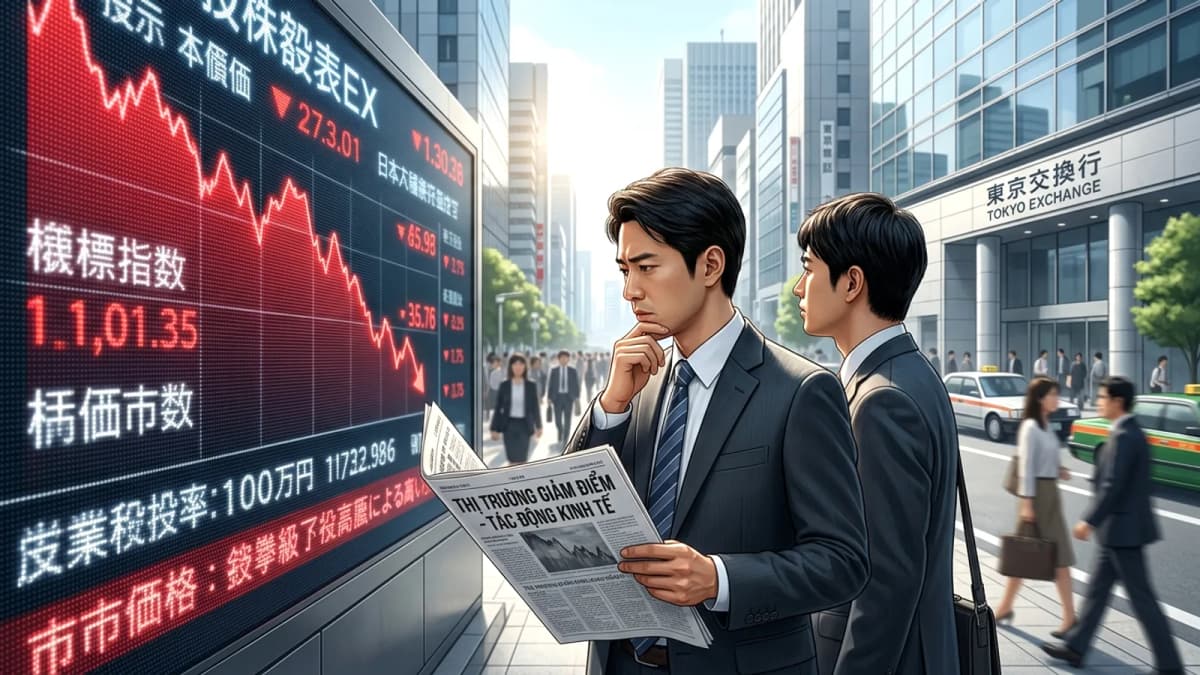 Tokyo chứng khoán giảm điểm: Bất ổn Mỹ-Iran và giá dầu tác động kinh tế Nhật Bản